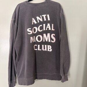 ‘Anti Social Moms Club’ Sweatshirt by Hubs & Hers, Comfort Colors XL/XXL (Gray)